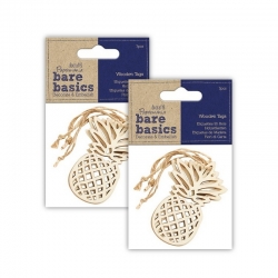 2 for 1 Offer - 2 x Wooden Pineapple Tags 3pcs (PMA 174334 x 2)