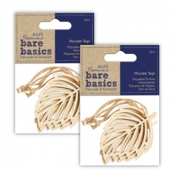 2 for 1 Offer - 2 x Wooden Leaf Tags 3pcs (PMA 174335 x 2)