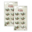 2 for 1 OFFER - 2 x Little Red Robin - Holographic Holly Stickers (DCSTK108X20 x 2)