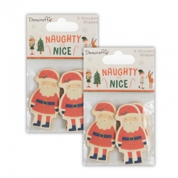 2 for 1 OFFER - 2 x Christmas Naughty or Nice Wooden Santas