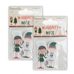 2 for 1 OFFER - 2 x Christmas Naughty or Nice Wooden Elves