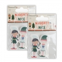 2 for 1 OFFER - 2 x Christmas Naughty or Nice Wooden Elves (DCWDN130x21 x 2)