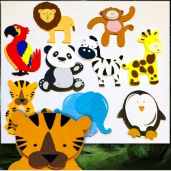 Wooden Zoo Animals - 9 pieces (DCZB999)