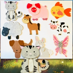 Wooden Domestic Animals - 9 pieces (DCZB998)