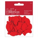 Create Christmas Wooden Shapes (30pcs) - Mini Stockings Red (PMA 174585)