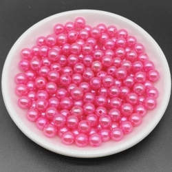 4mm Round Pearl Beads - Cerise Pink (200 pack)