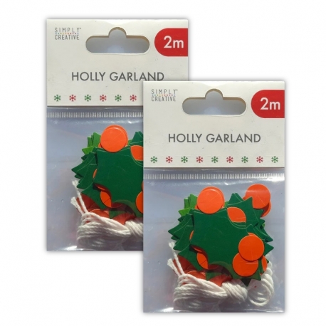 2 for 1 OFFER - 2 x Simply Creative Holly Garland (SCTOP091X21