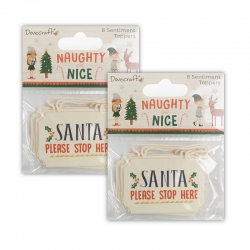2 for 1 OFFER - 2 x Naughty or Nice Hanging Sentiments