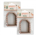 2 for 1 OFFER - 2 x Naughty or Nice Wooden Frames (DCWDN127X21x2)