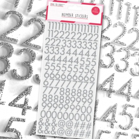 Love to Craft Number Stickers - Silver (LCSTK003)
