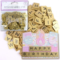 Dovecraft Essentials Wooden Letters - Gold (DCBS227)