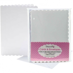 Dovecraft 10 Scallop-edge White 5"x7" Cards & Envelopes