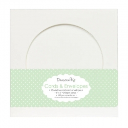 Dovecraft 10 Circle Window 6x6 Cards & Envelopes White (DCCE012) 