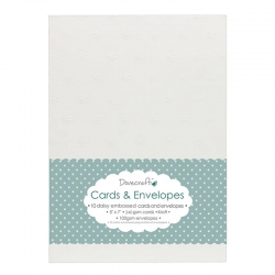 Dovecraft 10 Daisy Embossed White 5"x7" Cards & Envelopes