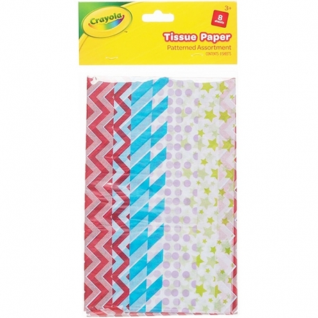 Crayola Assorted Patterned Tissue Paper 8 Sheets (178089)