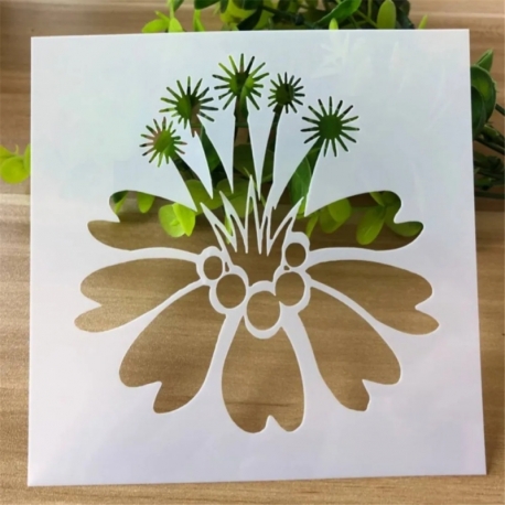 13 x 13cm Reusable Stencil - Star-flower (1pc)