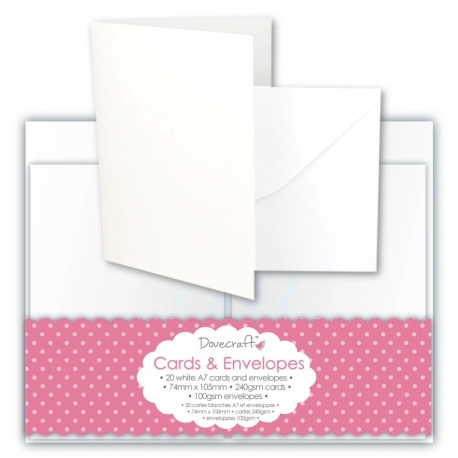 Dovecraft 20 Mini White Cards and Envelopes (DCCE032)