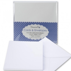 Dovecraft 10 6x6 Cards & Envelopes White (DCCE025)