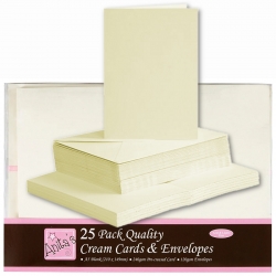 A5 Cards/Envelopes (25pk) - Cream (ANT 1514021)