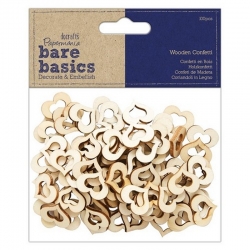 Bare Basics Wooden Heart Confetti 100pcs (PMA 174531)