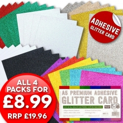 A5 Adhesive Glitter Sheets - 4 pack bundle