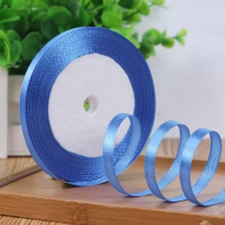 6mm Satin Ribbon - Mid Blue (25 yards)