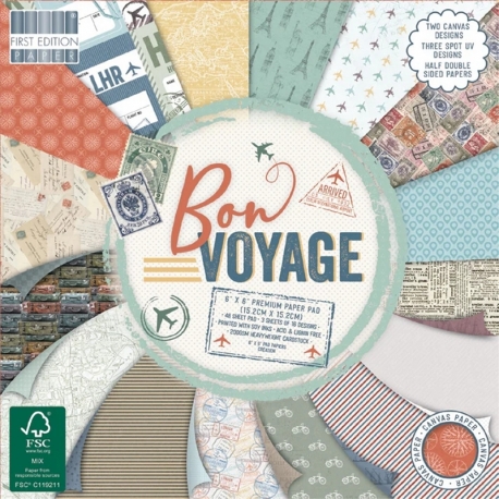 First Edition 6 x 6 Paper pad - Bon Voyage (FEPAD232)