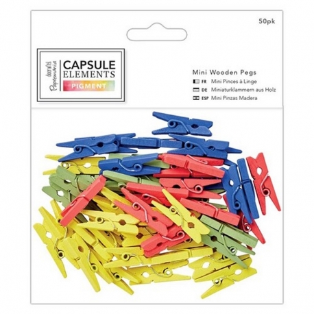 Mini Wooden Pegs (50pk) - Elements Pigment (PMA 174681)