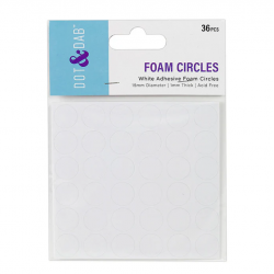 2 for 1 offer - Dot & Dab Adhesive Foam Circles 1mm x 15mm Diameter 36 pieces (DDADH027)