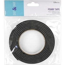 Dot & Dab Foam Tape 18mm x 2.5m x 4mm Black (DDADH026)