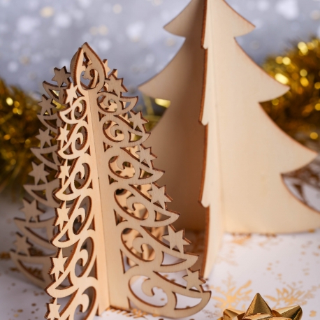 3D Wooden Christmas Tree - Filigree (XMA4067)