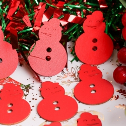 Create Christmas Wooden Shapes (12pcs) - Snowman Red (PMA