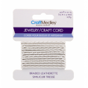 Jewellery & Craft Cord - White Braided Leatherette (CC532B)