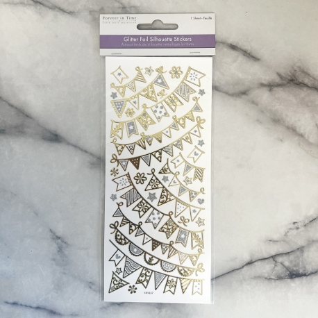 Glitter Foil Stickers Pennant Garlands (SS142M)