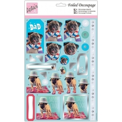 Foiled Decoupage - Cool Pugs (ANT 169782)