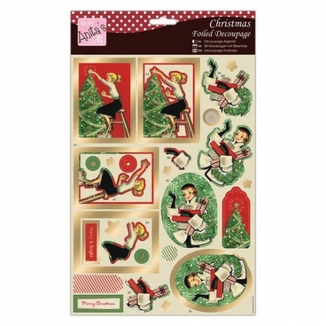 Foiled Decoupage - Retro Christmas (ANT 169860)