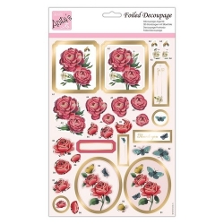 Foiled Decoupage - Rose Blooms (ANT 169940)