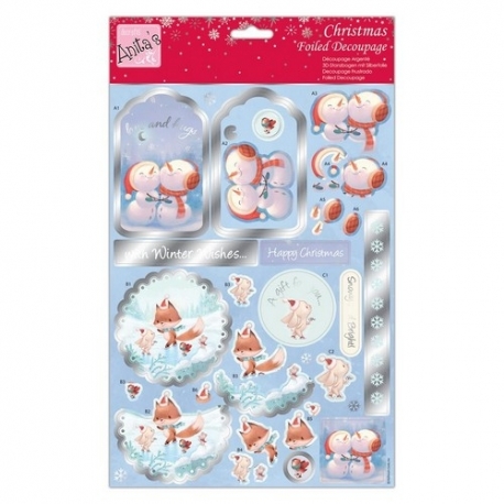 Foiled Decoupage - Snowman Hugs (ANT 169936)