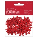 Create Christmas Wooden Shapes (30pcs) - Mini Snowflakes Red (PMA 174577)