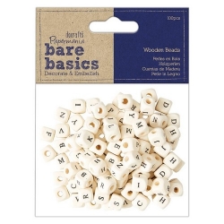 Wooden Alpha Beads (100pcs) - Bare Basics (PMA 174537)