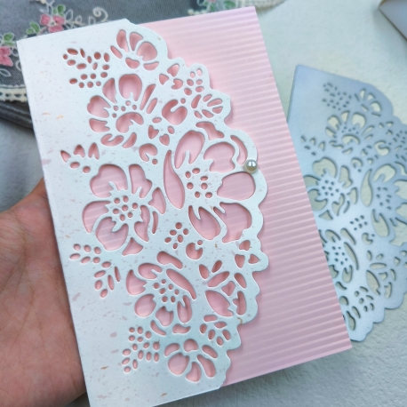 Printable Heaven Large Cutting Die - Floral Lace Card Front (1pc) (B008)