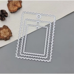 Printable Heaven Large Cutting Die - Scalloped Edge Tag (3pcs) (T001)