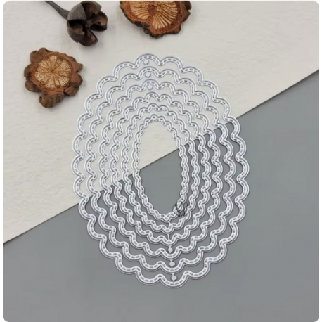 Printable Heaven Large Cutting Die - Wavy Ovals (6pcs) (T028)