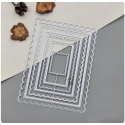 Printable Heaven Large Cutting Die - Nesting Scalloped and Straight Edge Rectangles (7pcs) (T010)