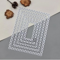 Printable Heaven Large Cutting Die - Nesting Lace Edge Rectangles (5pcs) (T004)