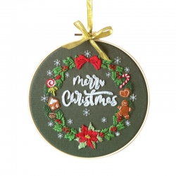 Merry Christmas Embroidery Kit (1pc) (pw22070163365)