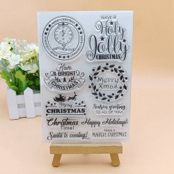 Christmas Greeting Stamp Set (10 pcs) (PW-WG29836-01)