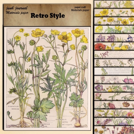 Retro Florals Paper Pad (20 sheets) (PW-WG648B8-01)