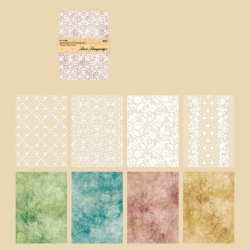 Vintage Mottled Lace Language Scrapbook Paper Pad (8 sheets) (PW-WG7275F-01)