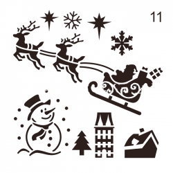 Santa Sleigh Scene Stencil (1pc) (SCRA-PW0007-82K)